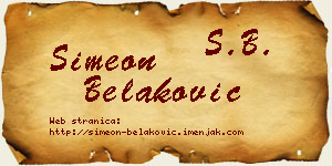 Simeon Belaković vizit kartica